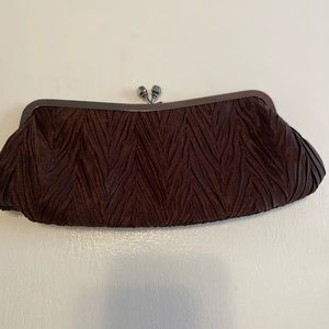 Nite Bags brown evening clutch bag.